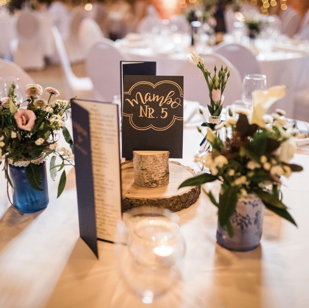Tischkarten für die Hochzeit von Sarah & Alex
